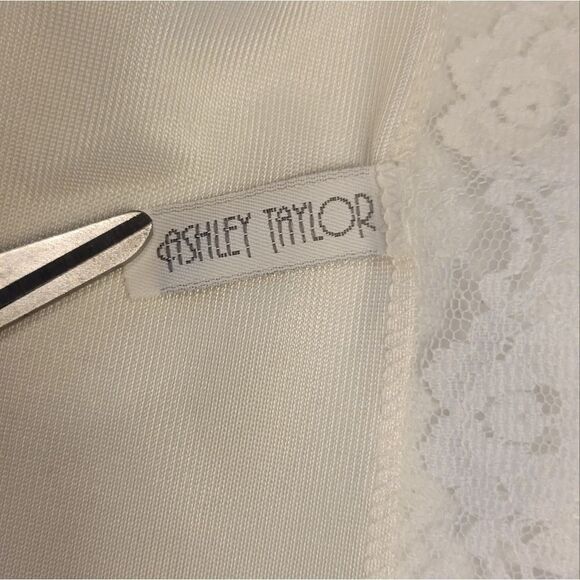 Ashley Taylor Vintage White Half Slip Cami Tank Top Lace Women's Medium - Picture 5 of 7